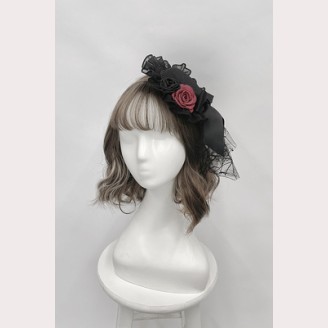 Rose Ribs Gothic Lolita Hat (Hair Clip) by Alice Girl (AGL58C)